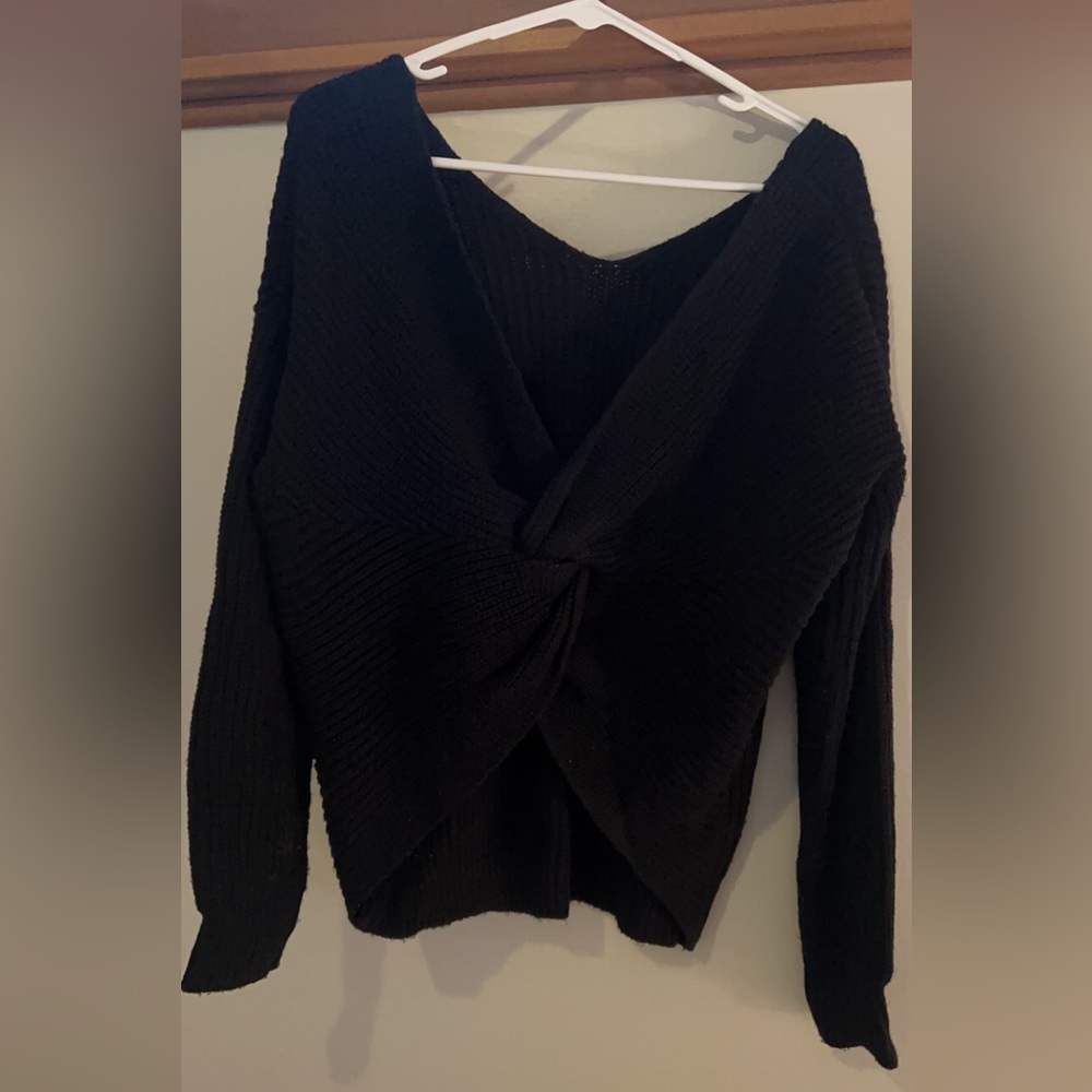 Black Criss Cross Sweater